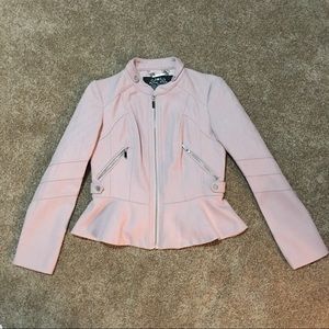 Blanc Noir light pink peplum jacket
